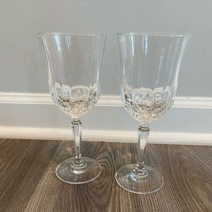 Lead Crystal Wine Water Goblet Glass Cordial set of 2